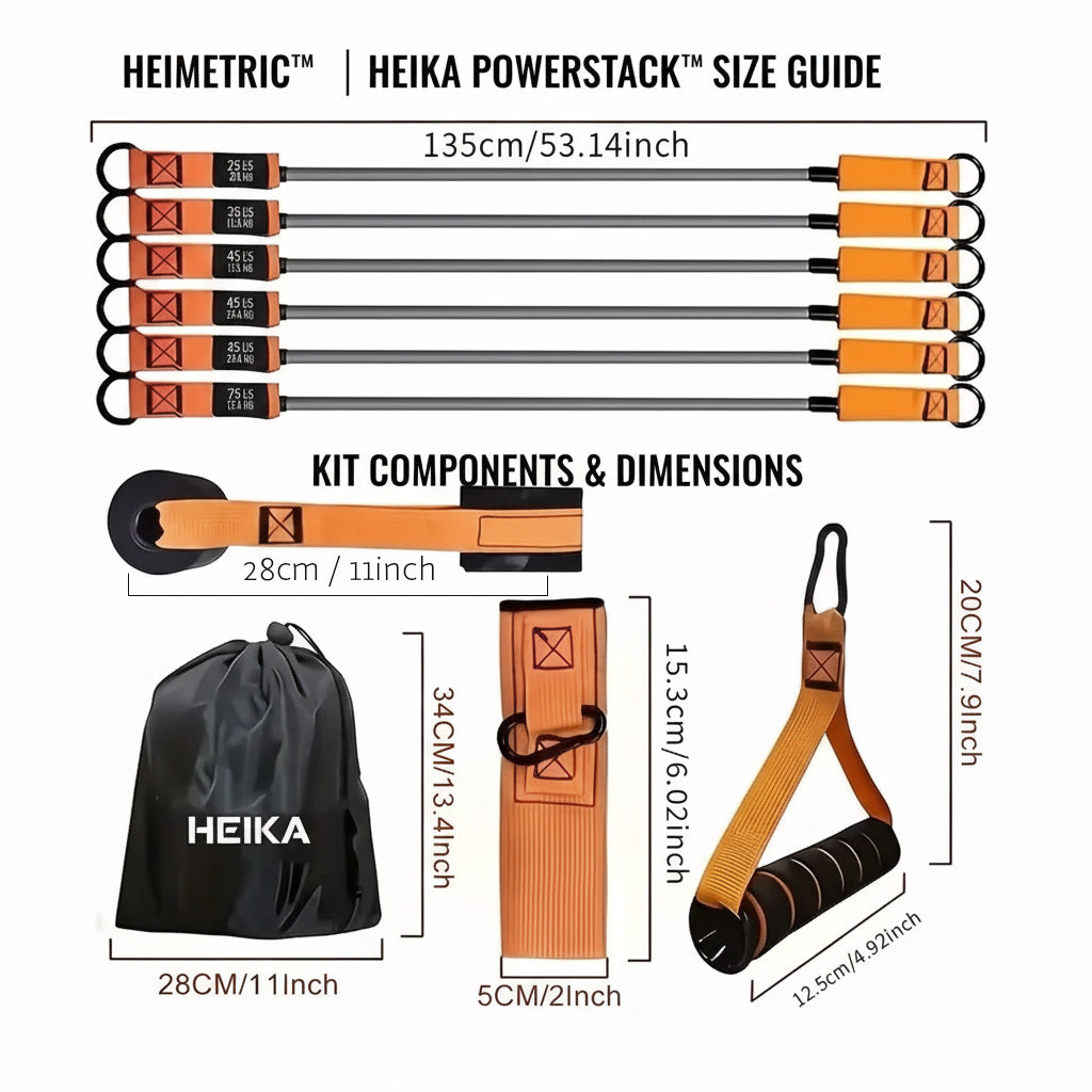Heika PowerStack™ | 300LBS Professional Resistance Bands Set